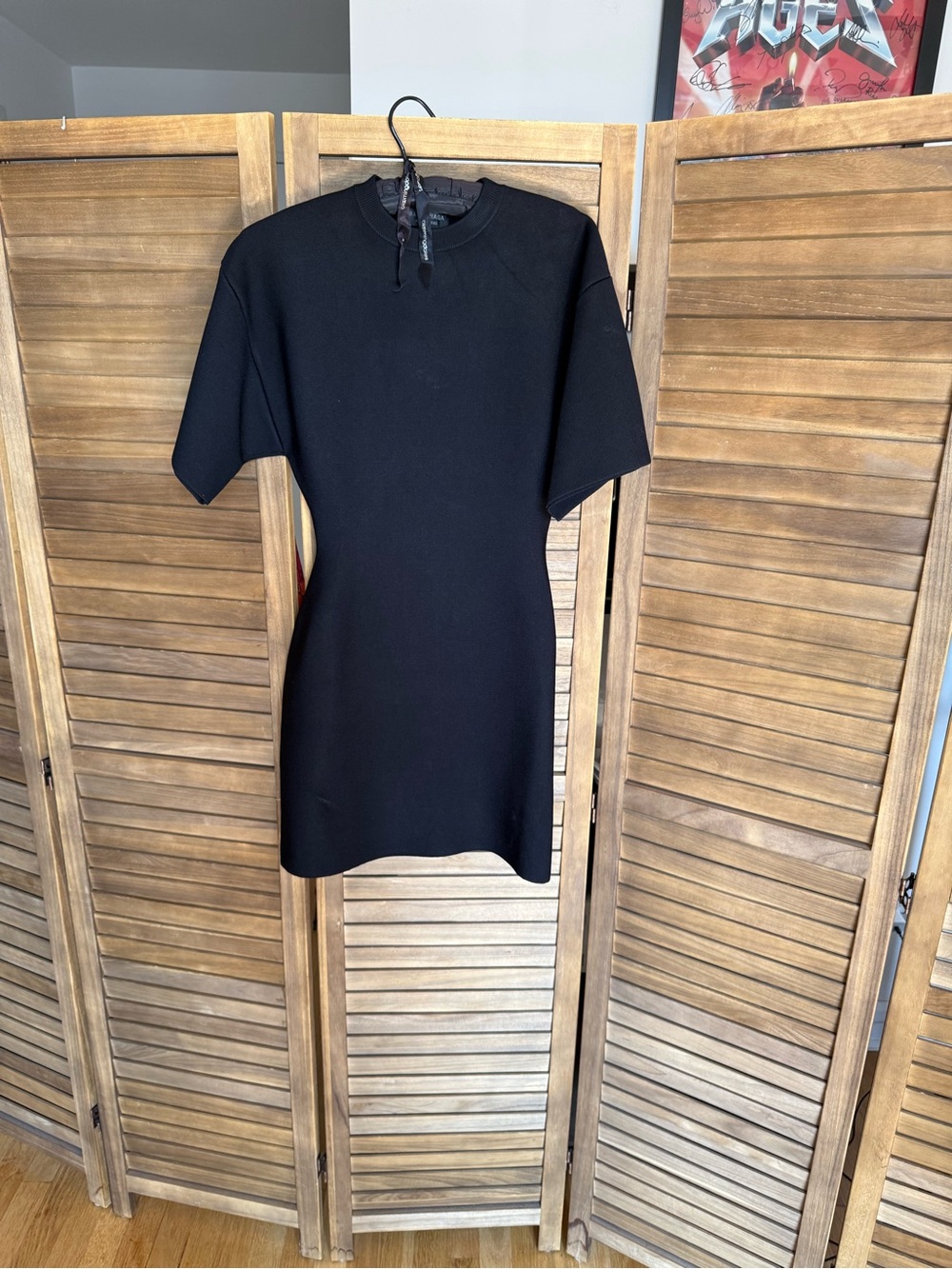 Balenciaga Black Short-Sleeve Fitted Mini Dress